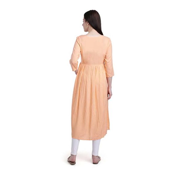 back peach embroidery maternity gown