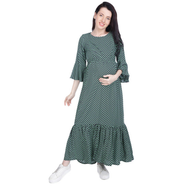 Maternity green long gown