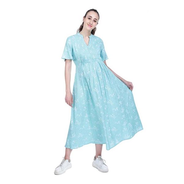 light sea maternity dress