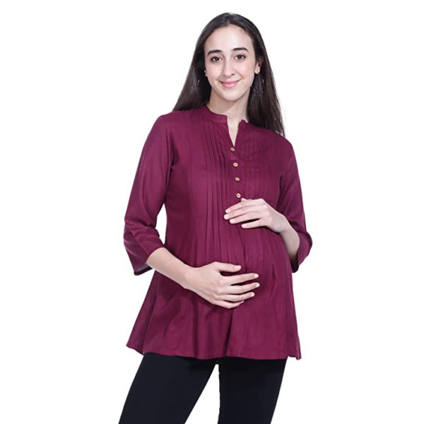 maternity top in cherry