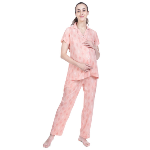 peach maternity night wear