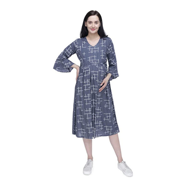 grey print women dress